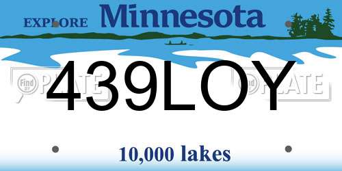439LOY Minnesota License Plate