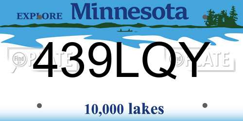 439LQY Minnesota License Plate