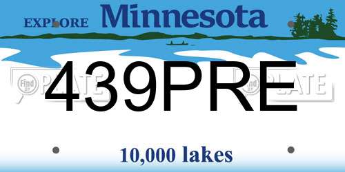 439PRE Minnesota License Plate