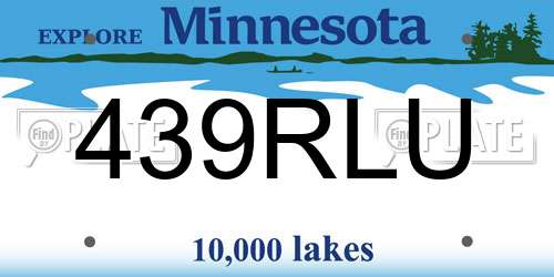 439RLU Minnesota License Plate