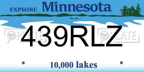 439RLZ Minnesota License Plate