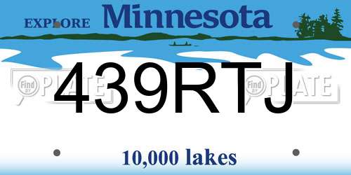 439RTJ Minnesota License Plate