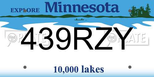 439RZY Minnesota License Plate