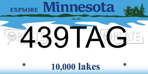 439TAG Minnesota License Plate