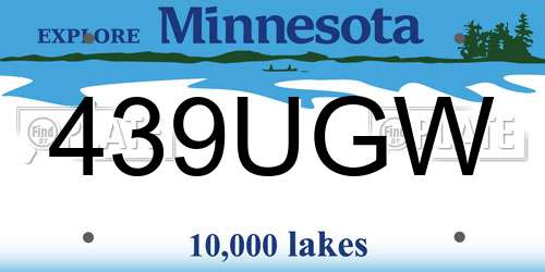 439UGW Minnesota License Plate