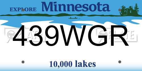 439WGR Minnesota License Plate