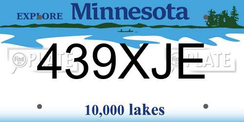 439XJE Minnesota License Plate