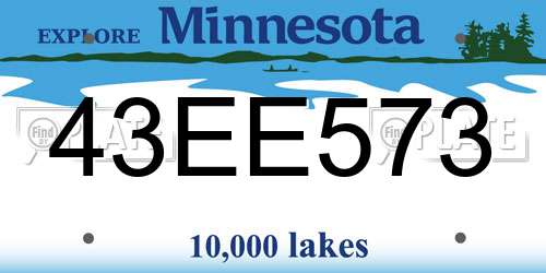 43EE573 Minnesota License Plate