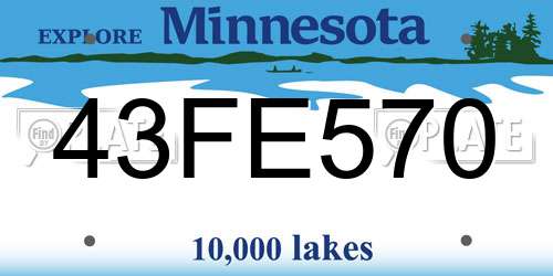 43FE570 Minnesota License Plate