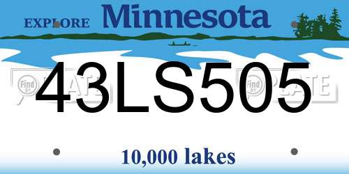 43LS505 Minnesota License Plate