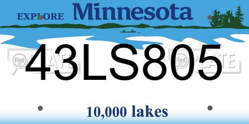 43LS805 Minnesota License Plate