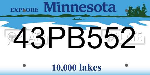 43PB552 Minnesota License Plate