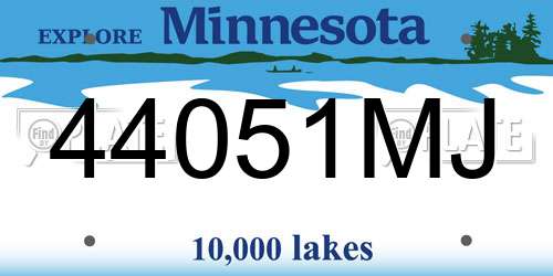 44051MJ Minnesota License Plate