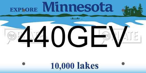 440GEV Minnesota License Plate