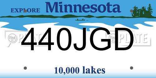 440JGD Minnesota License Plate