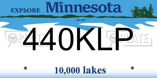 440KLP Minnesota License Plate