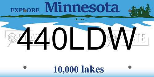 440LDW Minnesota License Plate