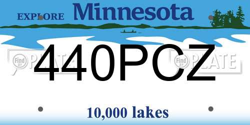 440PCZ Minnesota License Plate