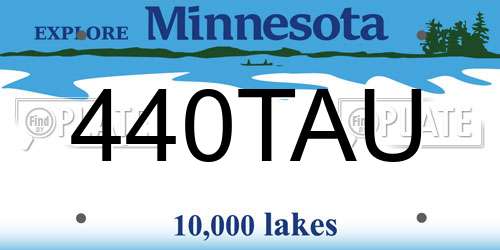 440TAU Minnesota License Plate