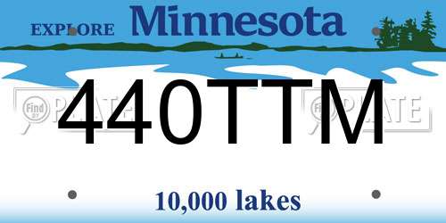 440TTM Minnesota License Plate