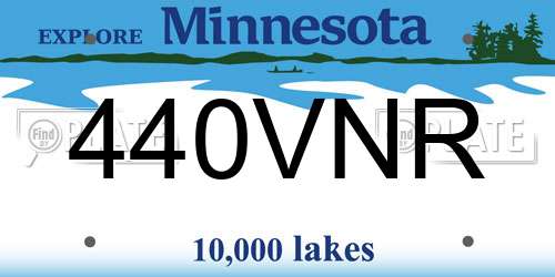 440VNR Minnesota License Plate