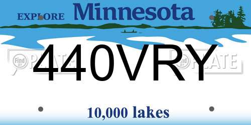 440VRY Minnesota License Plate
