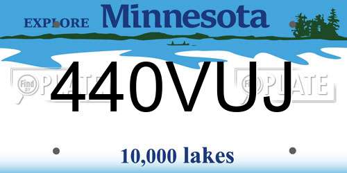 440VUJ Minnesota License Plate