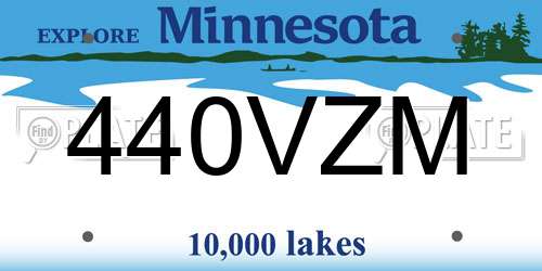 440VZM Minnesota License Plate