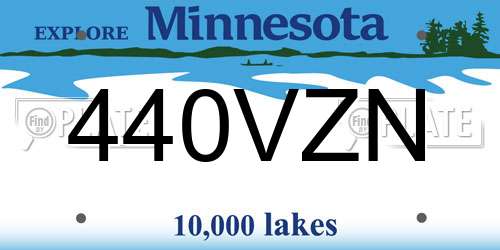 440VZN Minnesota License Plate