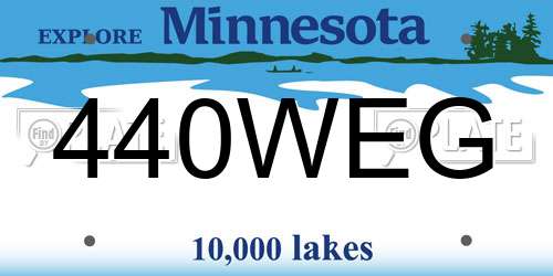 440WEG Minnesota License Plate