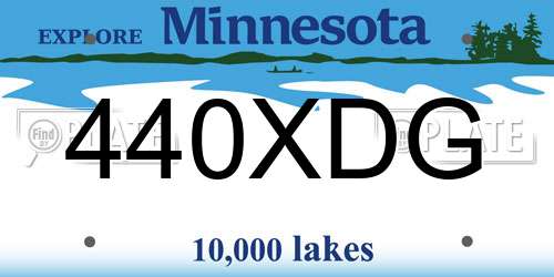440XDG Minnesota License Plate