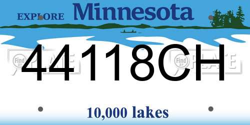 44118CH Minnesota License Plate