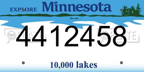 4412458 Minnesota License Plate