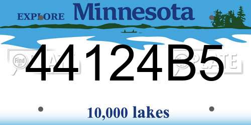 44124B5 Minnesota License Plate