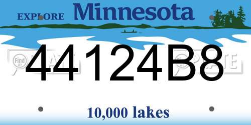 44124B8 Minnesota License Plate