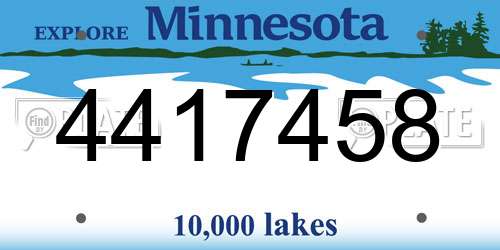 4417458 Minnesota License Plate