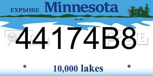 44174B8 Minnesota License Plate