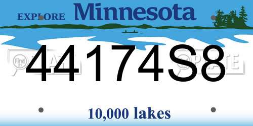 44174S8 Minnesota License Plate