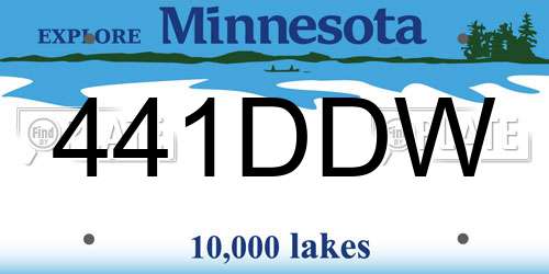 441DDW Minnesota License Plate