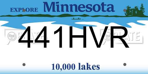 441HVR Minnesota License Plate