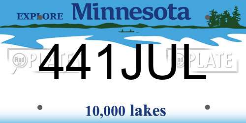 441JUL Minnesota License Plate