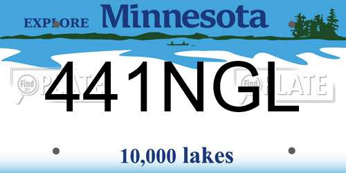 441NGL Minnesota License Plate