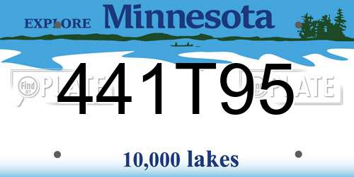441T95 Minnesota License Plate