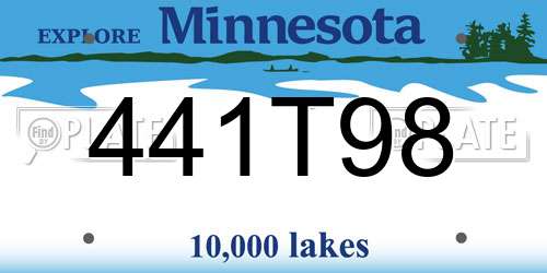 441T98 Minnesota License Plate