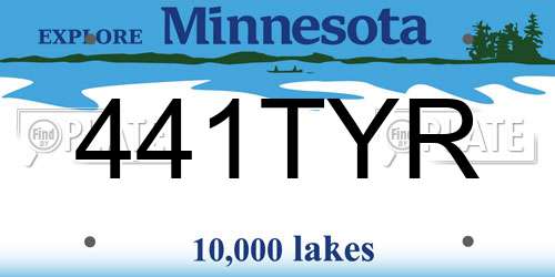 441TYR Minnesota License Plate