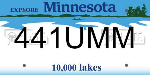 441UMM Minnesota License Plate