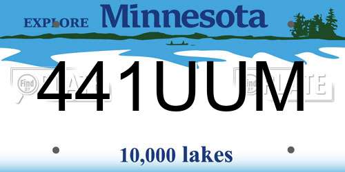 441UUM Minnesota License Plate