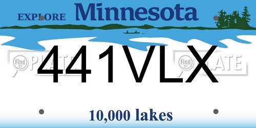 441VLX Minnesota License Plate