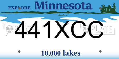 441XCC Minnesota License Plate