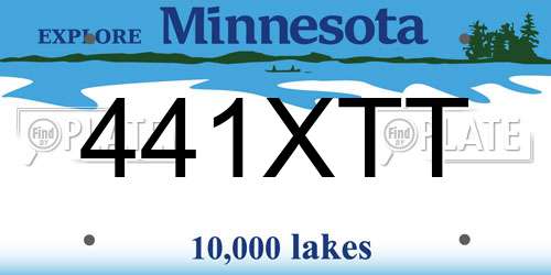 441XTT Minnesota License Plate